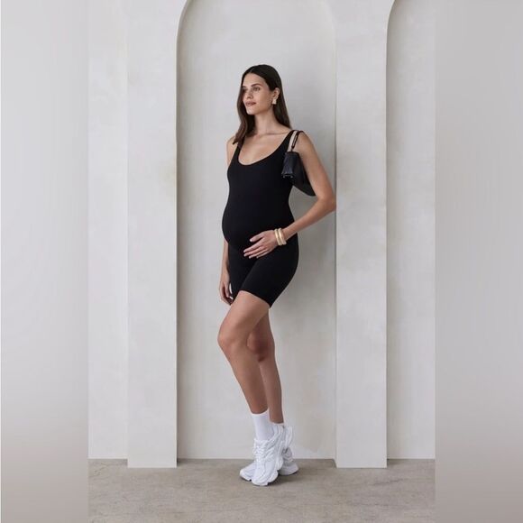 BUMPSUIT The Cindy Maternity Romper In Black - Picture 3 of 4